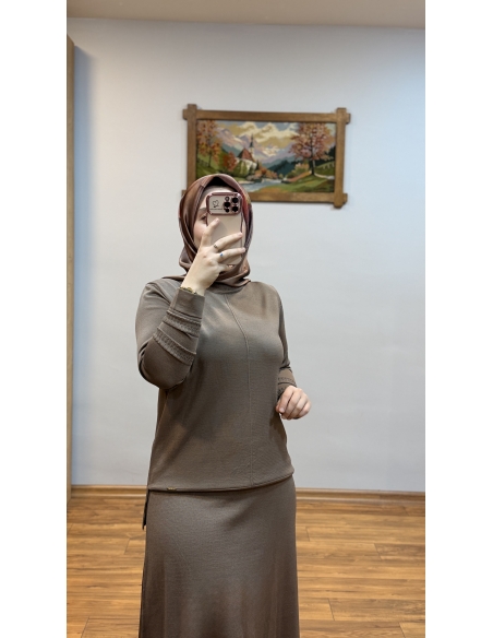 ALVİNA SOĞUK İPLİK TAKIM 45862 KAHVE