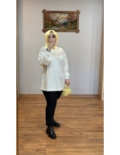 KAYRA TAŞLI SWEAT 31011 BEYAZ