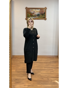 N PRİVE SOĞUK İPLİK HIRKA F17018 SİYAH