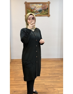 N PRİVE SOĞUK İPLİK HIRKA F17018 SİYAH 2