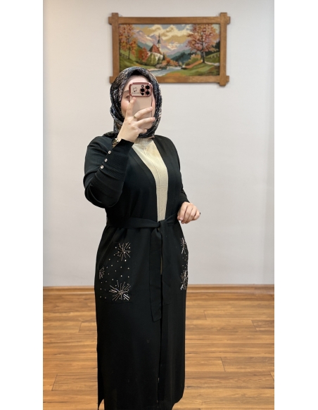 N PRİVE SOĞUK İPLİK HIRKA F17018 SİYAH