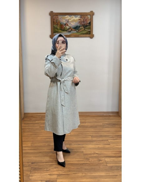 KAYRA %50 HAKİKİ YÜN PREMİUM KAŞE KABAN 17038 GRİ