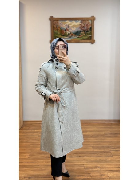 KAYRA %50 HAKİKİ YÜN PREMİUM KAŞE KABAN 17038 GRİ