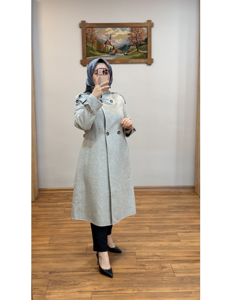 KAYRA %50 HAKİKİ YÜN PREMİUM KAŞE KABAN 17038 GRİ