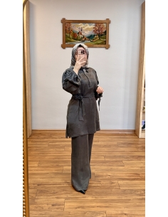 N PRİVE İPEK CUPRA TAKIM GRİ F19317