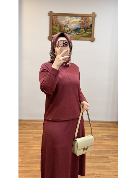 ALVİNA SOĞUK İPLİK TAKIM 45862 BORDO