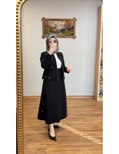 N PRİVE METAL AKSESUARLI TAKIM F15219 SİYAH