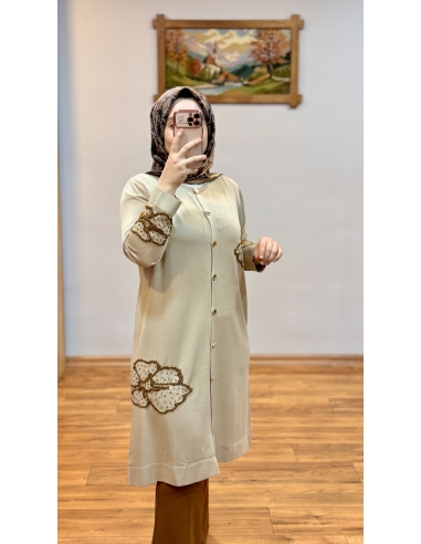 N PRİVE SOĞUK İPLİK HIRKA F17018 BEJ