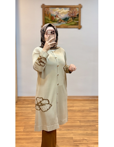 N PRİVE SOĞUK İPLİK HIRKA F17018 BEJ