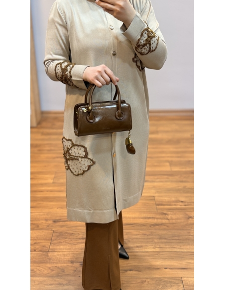 N PRİVE SOĞUK İPLİK HIRKA F17018 BEJ