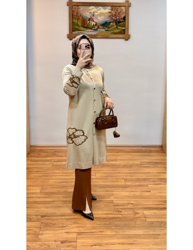 N PRİVE SOĞUK İPLİK HIRKA F17018 BEJ