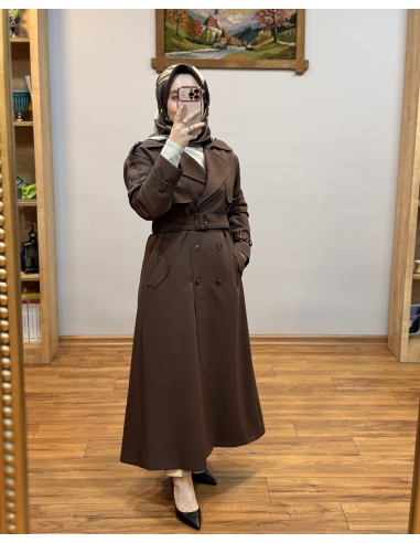 ALVİNA TAM BOY TRENÇ KAHVE 44102