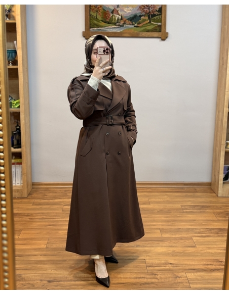 ALVİNA TAM BOY TRENÇ KAHVE 44102