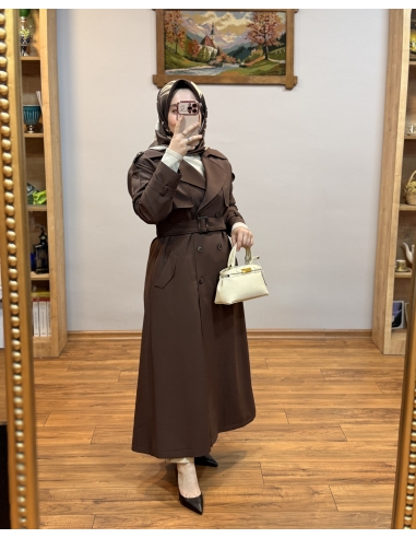 ALVİNA TAM BOY TRENÇ KAHVE 44102