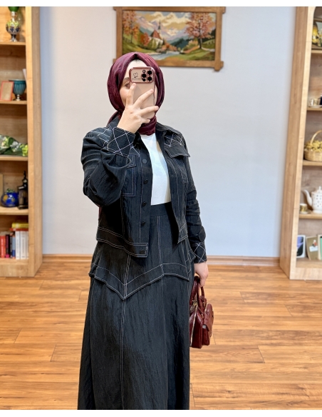 LEVİDOR İPEK CUPRA TAKIM SİYAH 100733 SİYAH