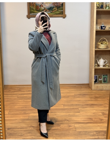 N PRİVE KAŞMİR KAŞE KABAN GRİ