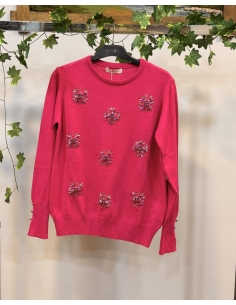 N PRİVE F17001 YILDIZ TAŞ İŞLEME TRİKO BLUZ FUŞYA