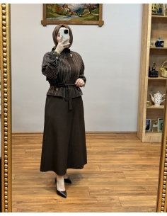 LEVİDOR ETEKLİ TAKIM 131076 KAHVE