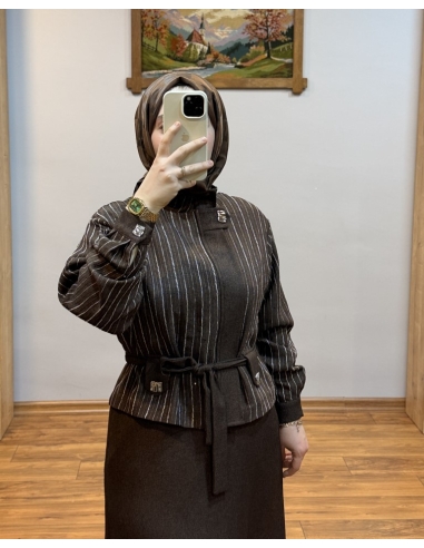 LEVİDOR ETEKLİ TAKIM 131076 KAHVE