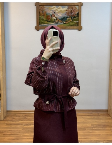 LEVİDOR ETEKLİ TAKIM 131076 BORDO