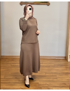 ALVİNA SOĞUK İPLİK TAKIM 45872 KAHVE