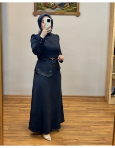 ALVİNA SÜET ELBİSE 46025 LACİVERT