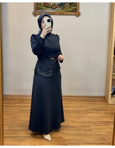 ALVİNA SÜET ELBİSE 46025 LACİVERT