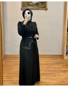 ALVİNA SÜET ELBİSE 46025 SİYAH 2