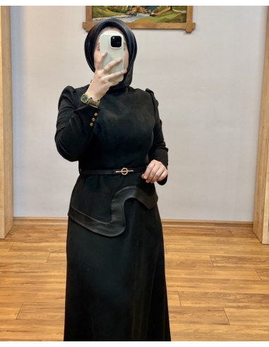 ALVİNA SÜET ELBİSE 46025 SİYAH