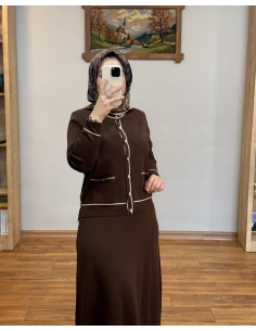 ALVİNA SOĞUK İPLİK TAKIM 45858 KAHVE 2