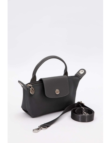 Lacivert Mini Boy Deri Kapak Detaylı El Çantası...