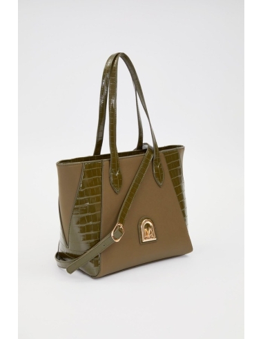 LEVİDOR DERİ DETAY OMUZ ÇANTASI 930535 YEŞİL