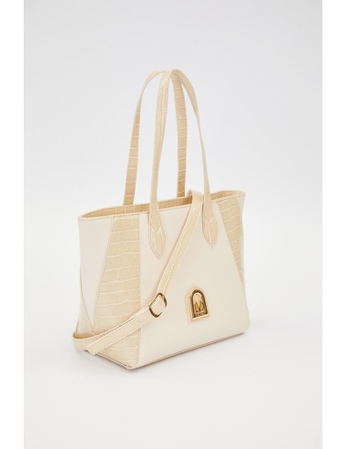 LEVİDOR DERİ DETAY OMUZ ÇANTASI 930535 krem