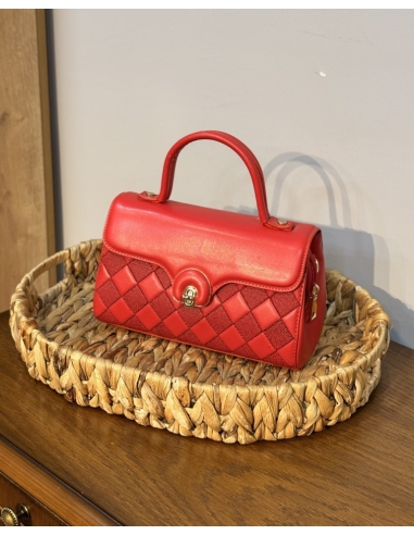 LEVİDOR DAMA DESEN OMUZ ÇANTASI 930085 KIRMIZI