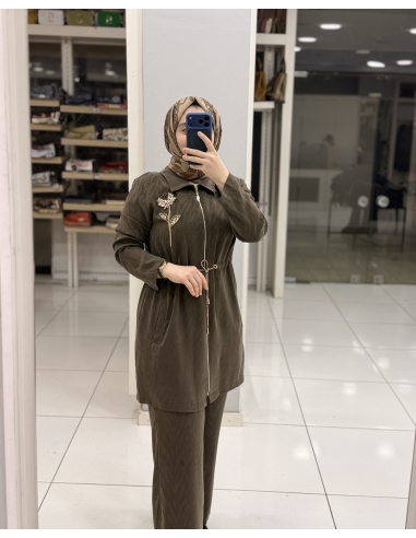 KONSEVİL İPEK CUPRA TAKIM 3024 acı kahve