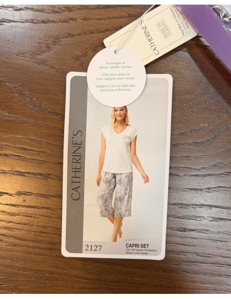 CATHERİNE`S DOĞAL PİJAMA BEYAZ P1926