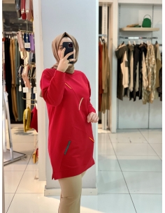 2 İplik Sweat  kırmızı