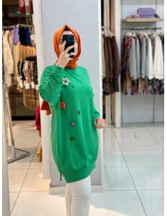 Levidor Çiçek Sweat Yeşil