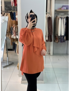 Levidor Fularlı Tunik 1037 turuncu