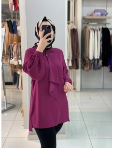 Levidor Fularlı Tunik 1037 mürdüm