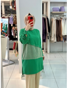 N Prive Keten Tunik YEŞİL