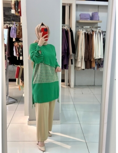 N Prive Keten Tunik YEŞİL 2