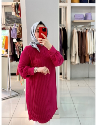 N Prive Plise Tunik fuşya