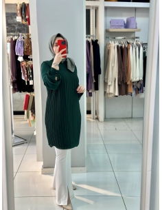 N Prive Plise Tunik ZÜMRÜT 2