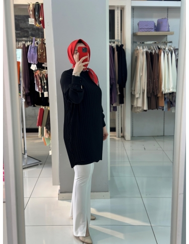 N Prive Plise Tunik SİYAH