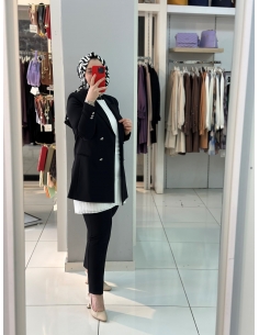 N Prive Kruvaze Ceket Takım 15010 SİYAH 2