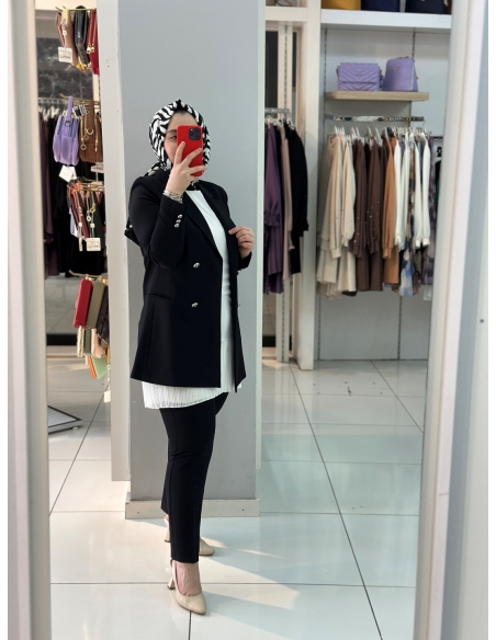 N Prive Kruvaze Ceket Takım 15010 SİYAH