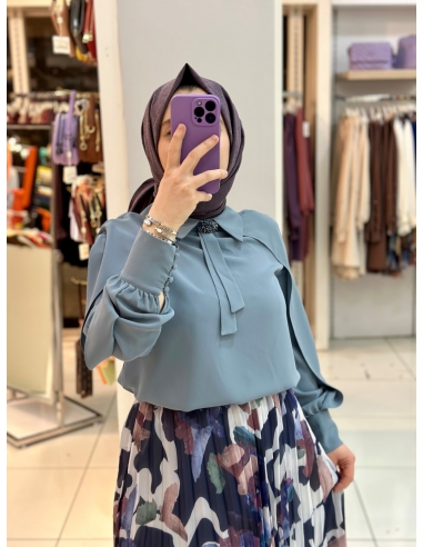 Levidor 2li Plise Takım İNDİGO-LACİ