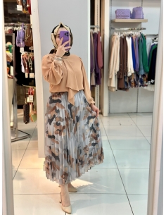 Levidor 2li Plise Takım GRİ-BİSKÜVİ