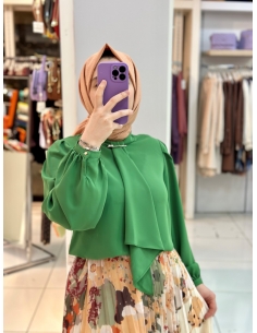 Levidor Fularlı Bluz ÇİMEN